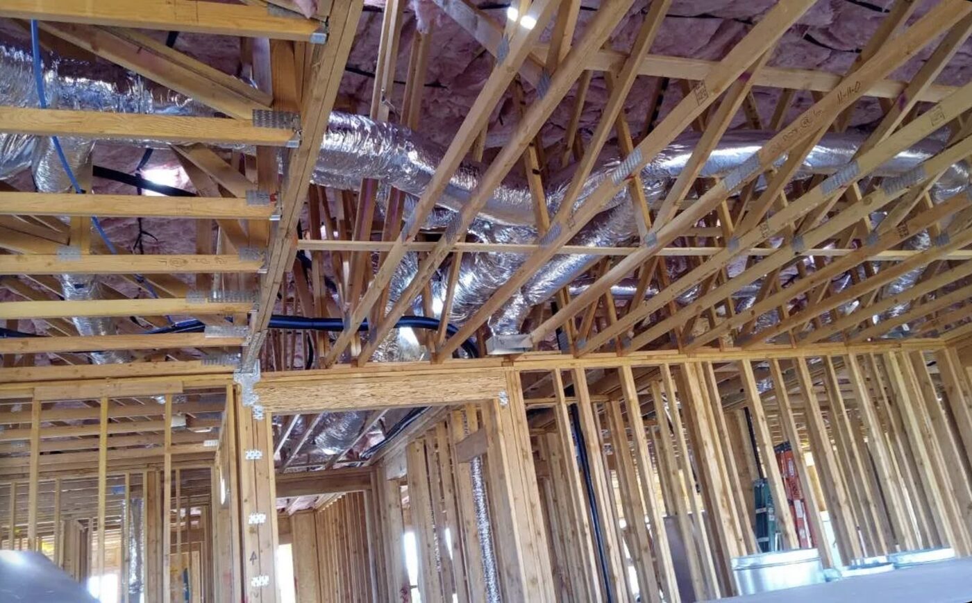 New flex ductwork installation